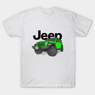 Green Jeep Wrangler Rubicon T-Shirt